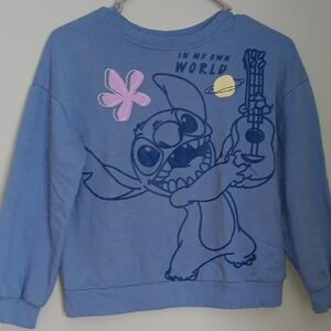 Blue Kids Sweatshirt with Cartoon Print
